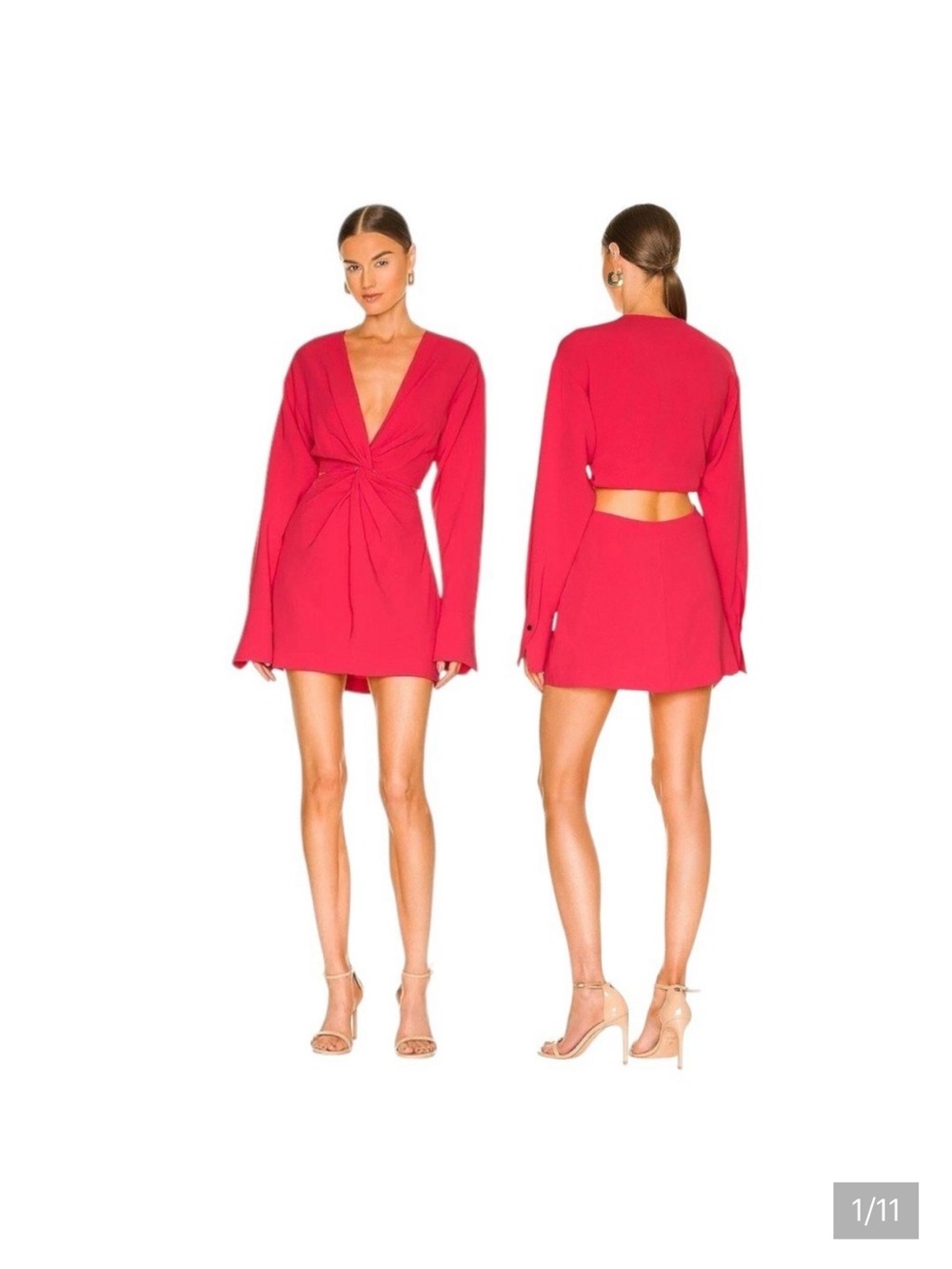 A.L.C. Red Twist-Front Mini Dress - NWT
